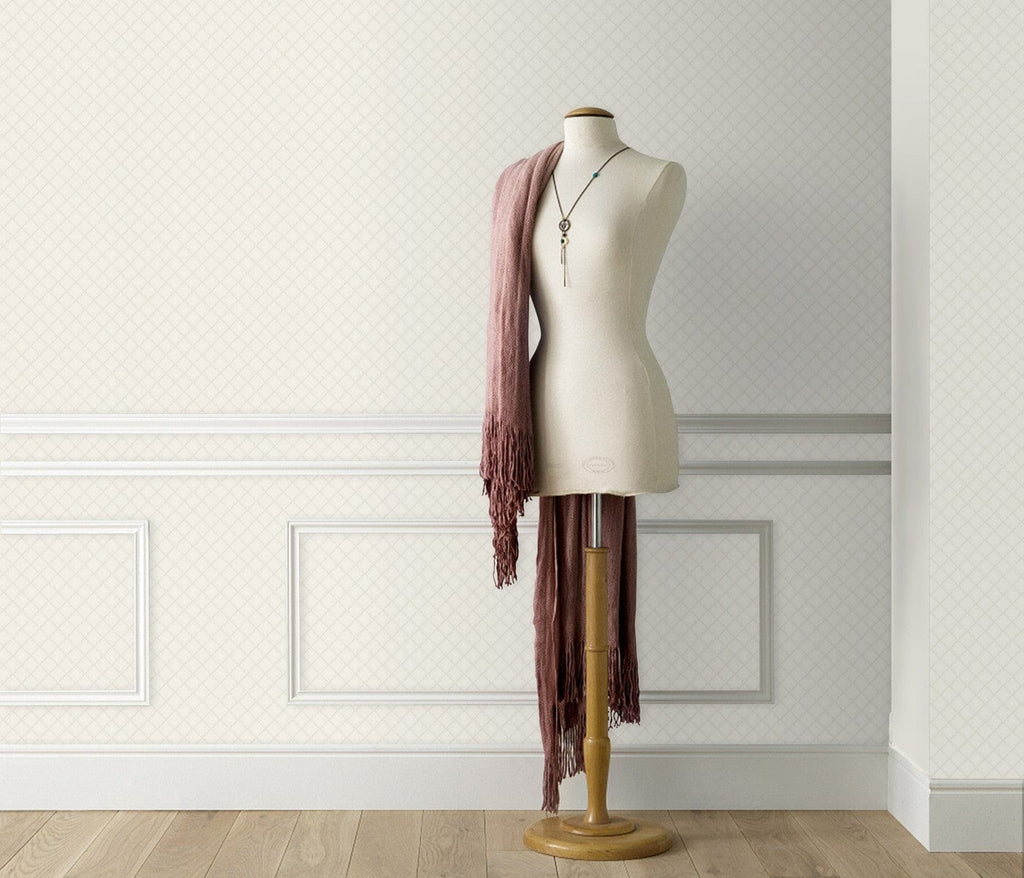 Tapetes ar stepētu polsterējuma rakstu krēmkrāsā mājīgai atmosfērai, 3731446, viesistabai - interjers 3