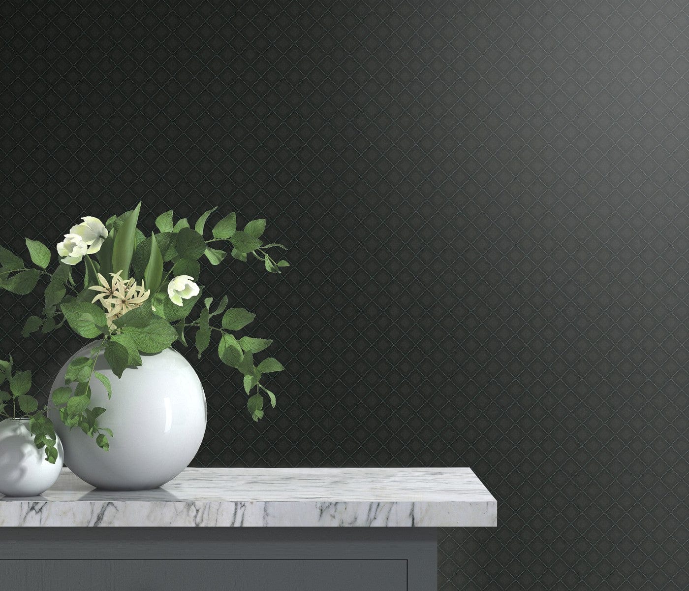 Modernas melnas tapetes ar stepēta polsterējuma dizainu, 3731463, viesistabai - interjers 3