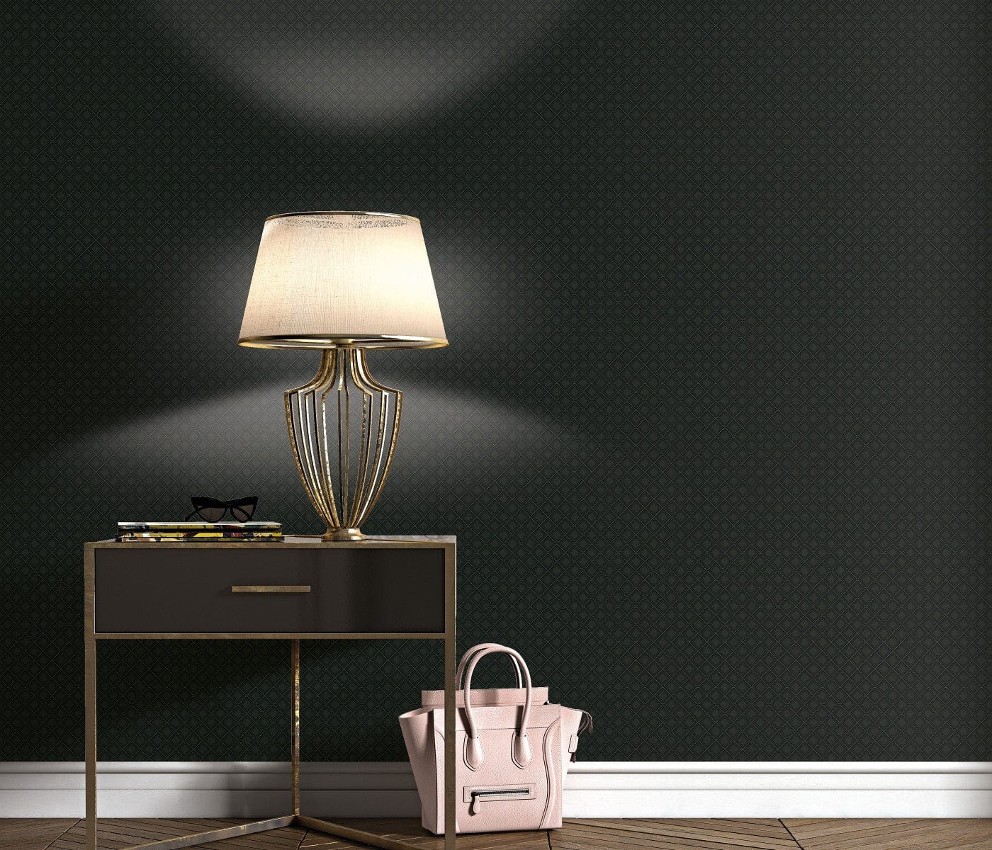 Modernas melnas tapetes ar stepēta polsterējuma dizainu, 3731463, viesistabai - interjers 2