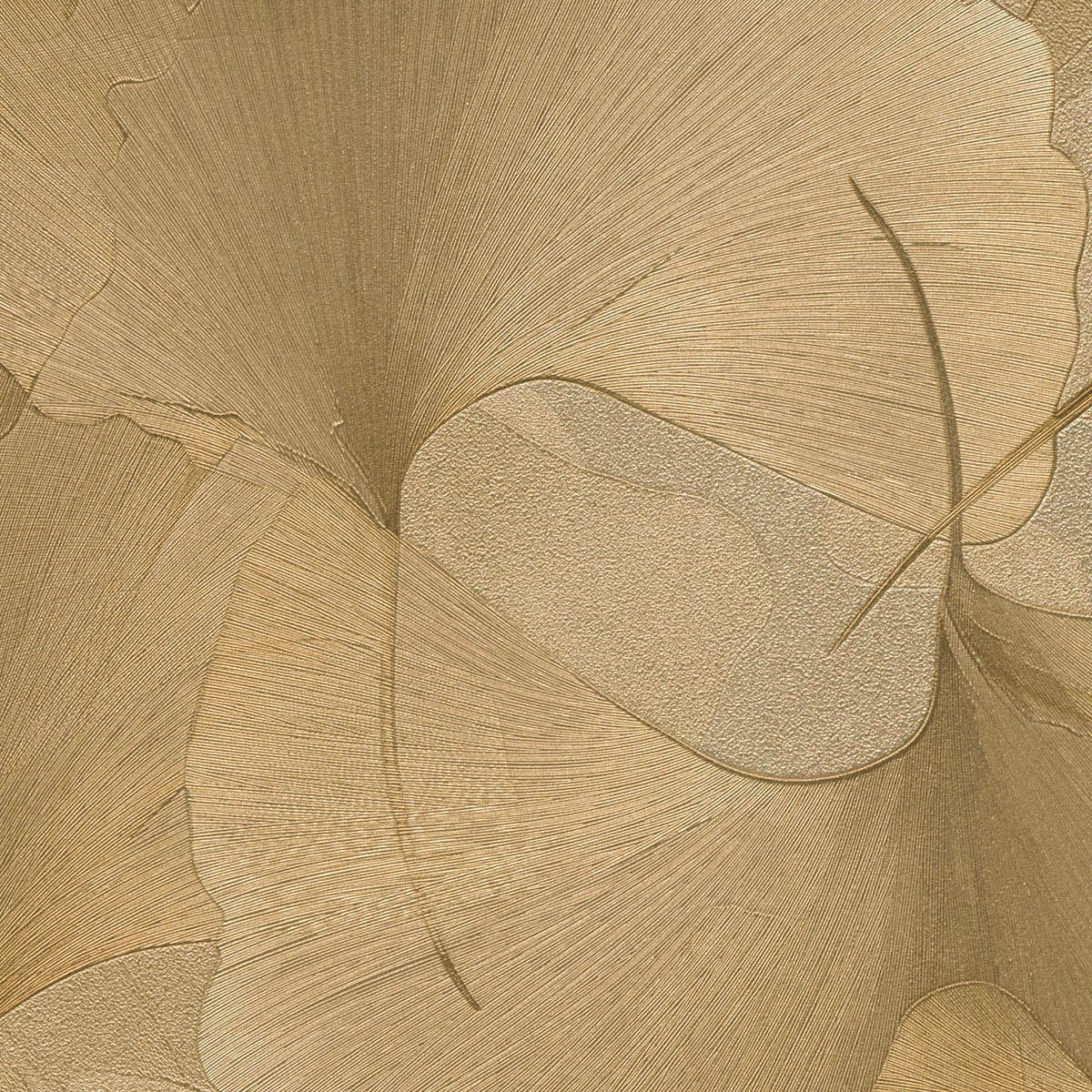 Erismann tapetes ar smalkām ginkgo lapām zelta krāsā 3774766