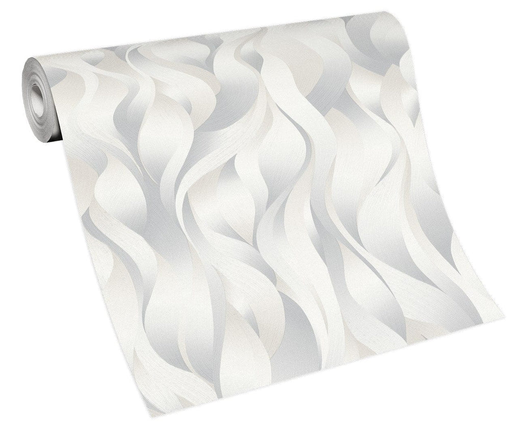 Pelēkas tapetes ar smalkām līnijām un metālisku efektu modernam interjeram, 3710776, gaumīgs interjers 5