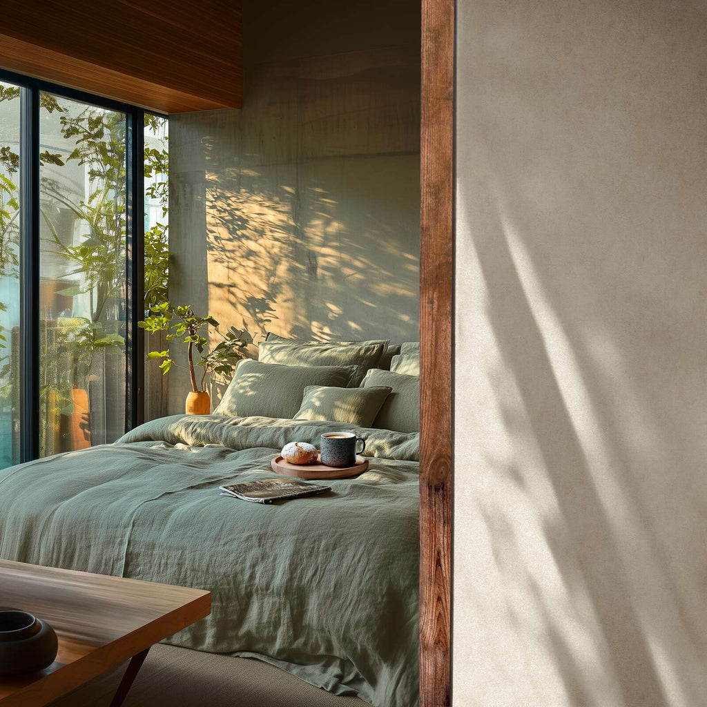 Krēmkrāsas tapetes ar smalku tekstūru un minimālisma dizainu - idejas interjerām