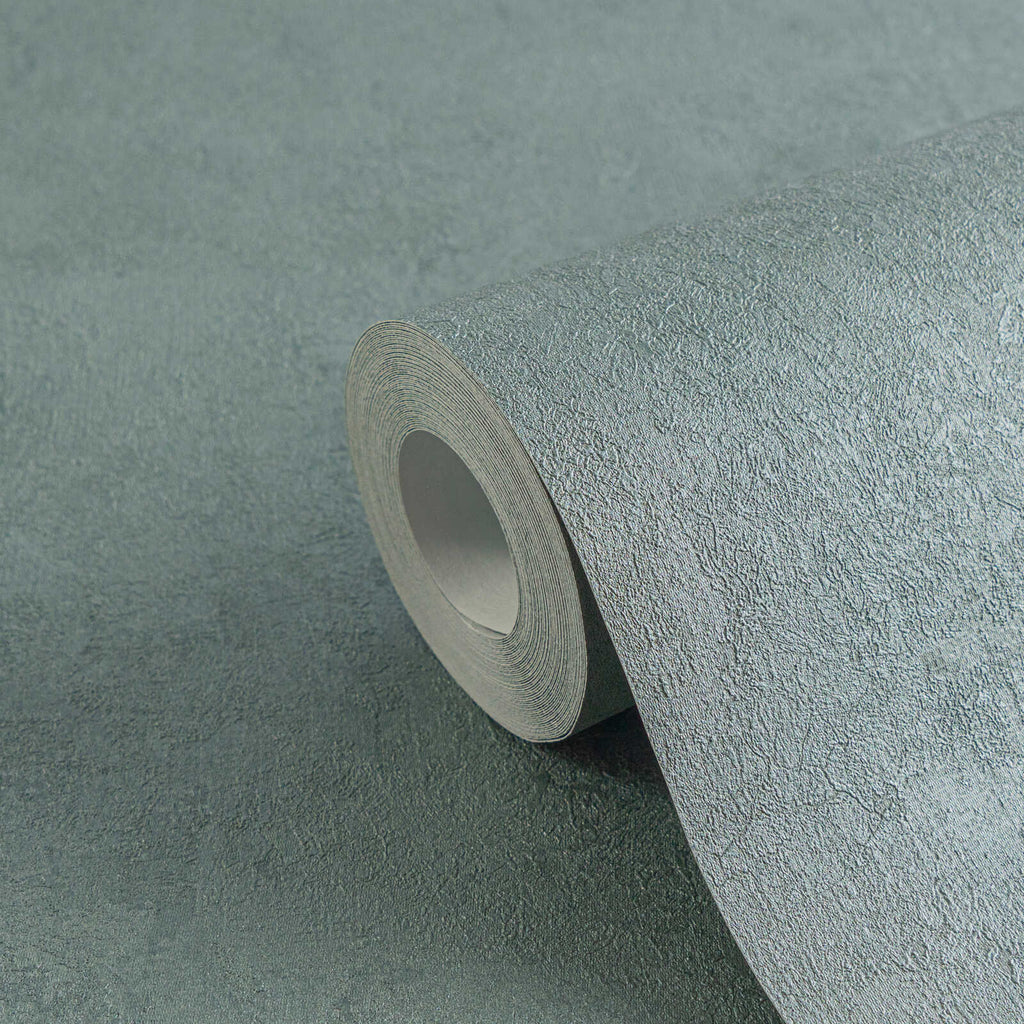 Tapetes zilgani zaļā krāsā ar elegantu spīdumu un faktūru - idejas interjerām