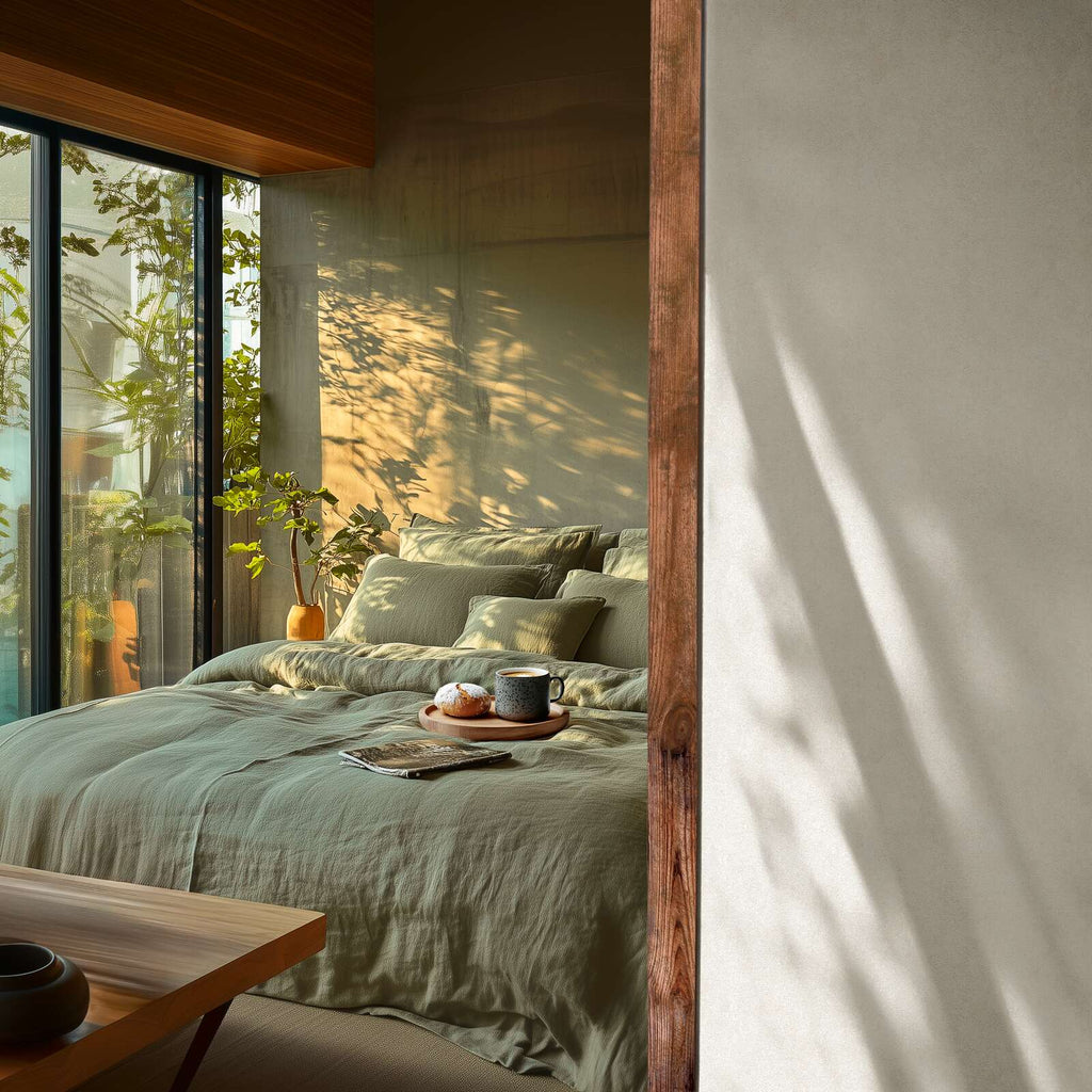 Baltas/krēmkrāsas tapetes ar smalku tekstūru un elegantu apdari - kombinācija ar mebelēm