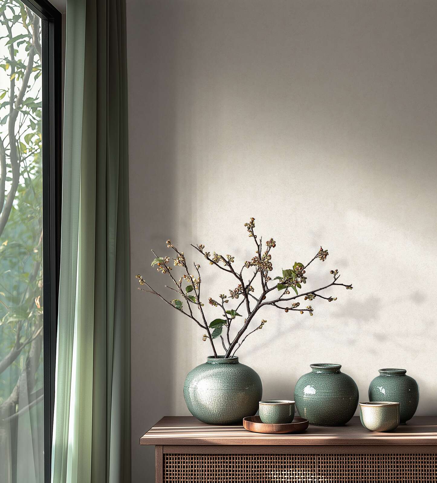 Baltas/krēmkrāsas tapetes ar smalku tekstūru un elegantu apdari - idejas interjerām