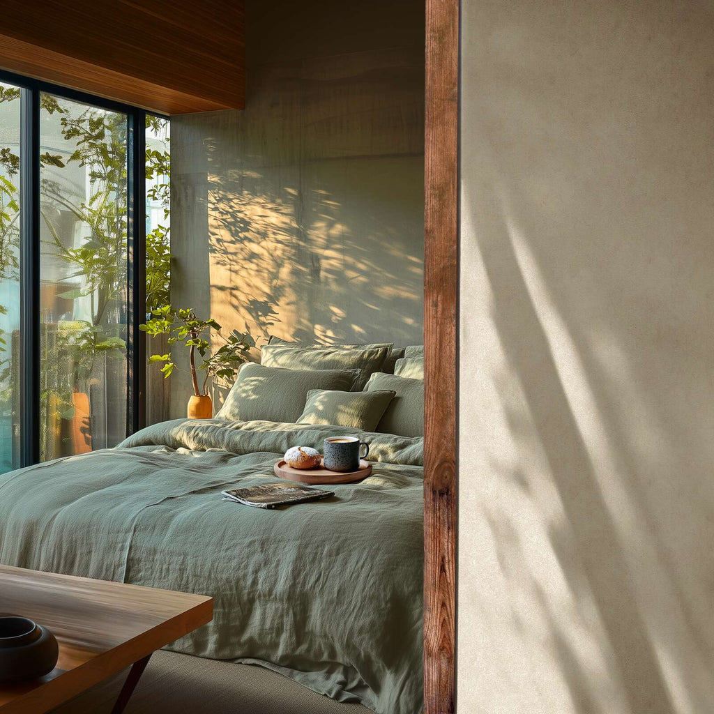 Bēšas tapetes ar izsmalcinātu tekstūru un modernu dizainu - kombinācija ar mebelēm