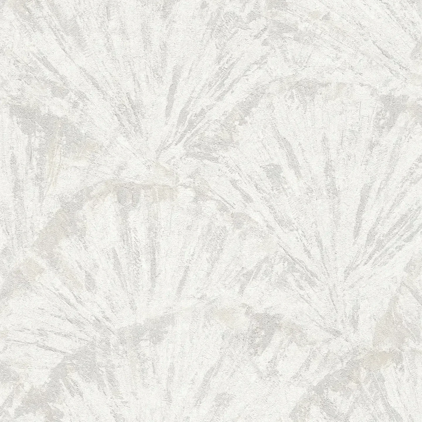 Baltas un sudrabainas tapetes ar lapu faktūru - guļamistabas interjerā