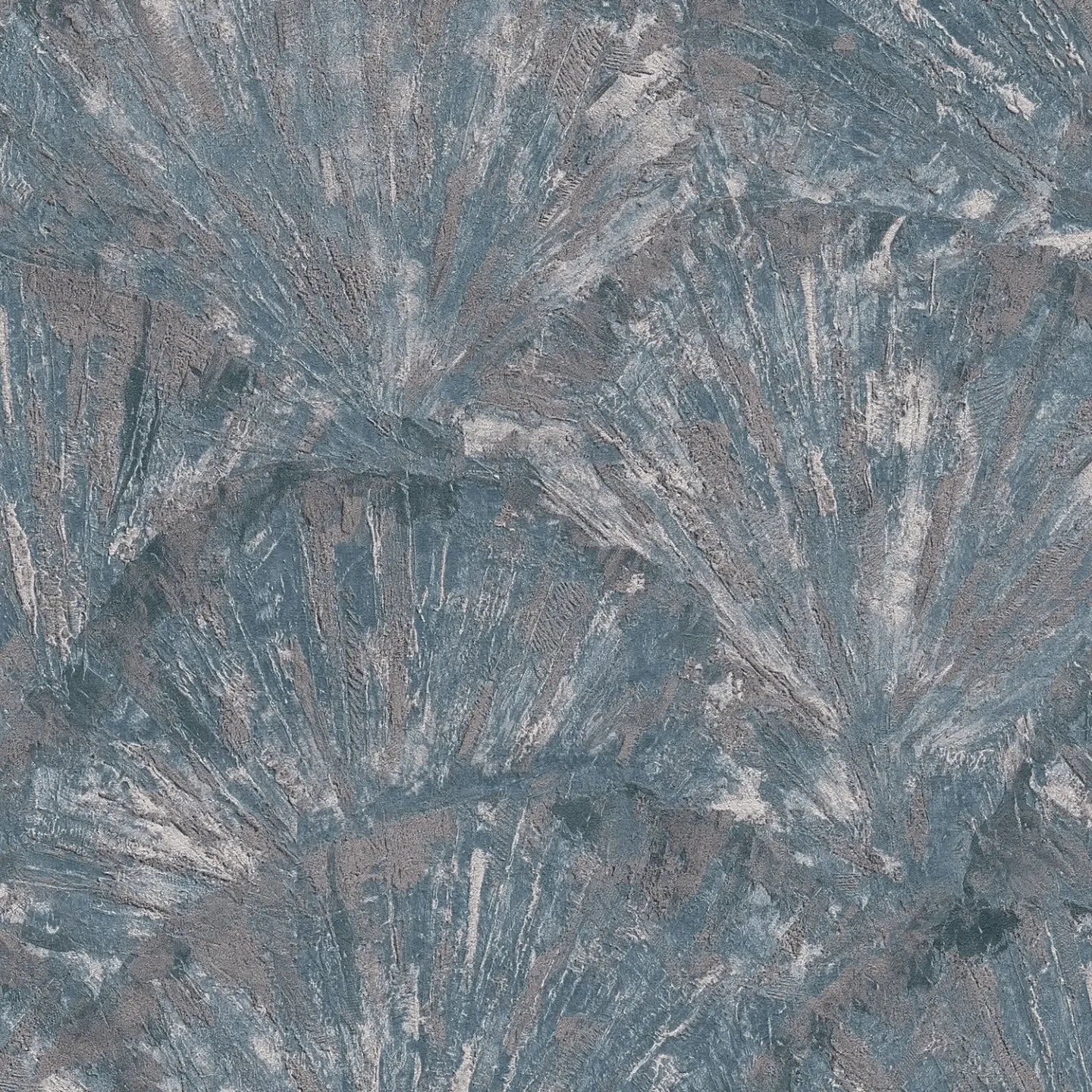 Zilas tapetes ar dabas iedvesmotu lapu faktūru un eleganci - guļamistabas interjerā