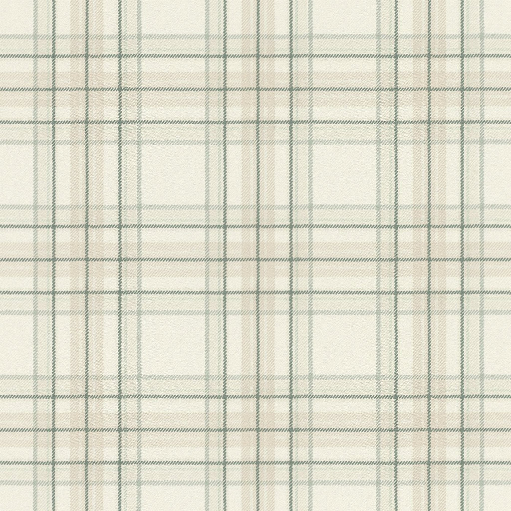Tapetes ar tartāna rakstu, krēmkrāsas un zaļā kombinācijā, RASCH, 537437, Curiosity