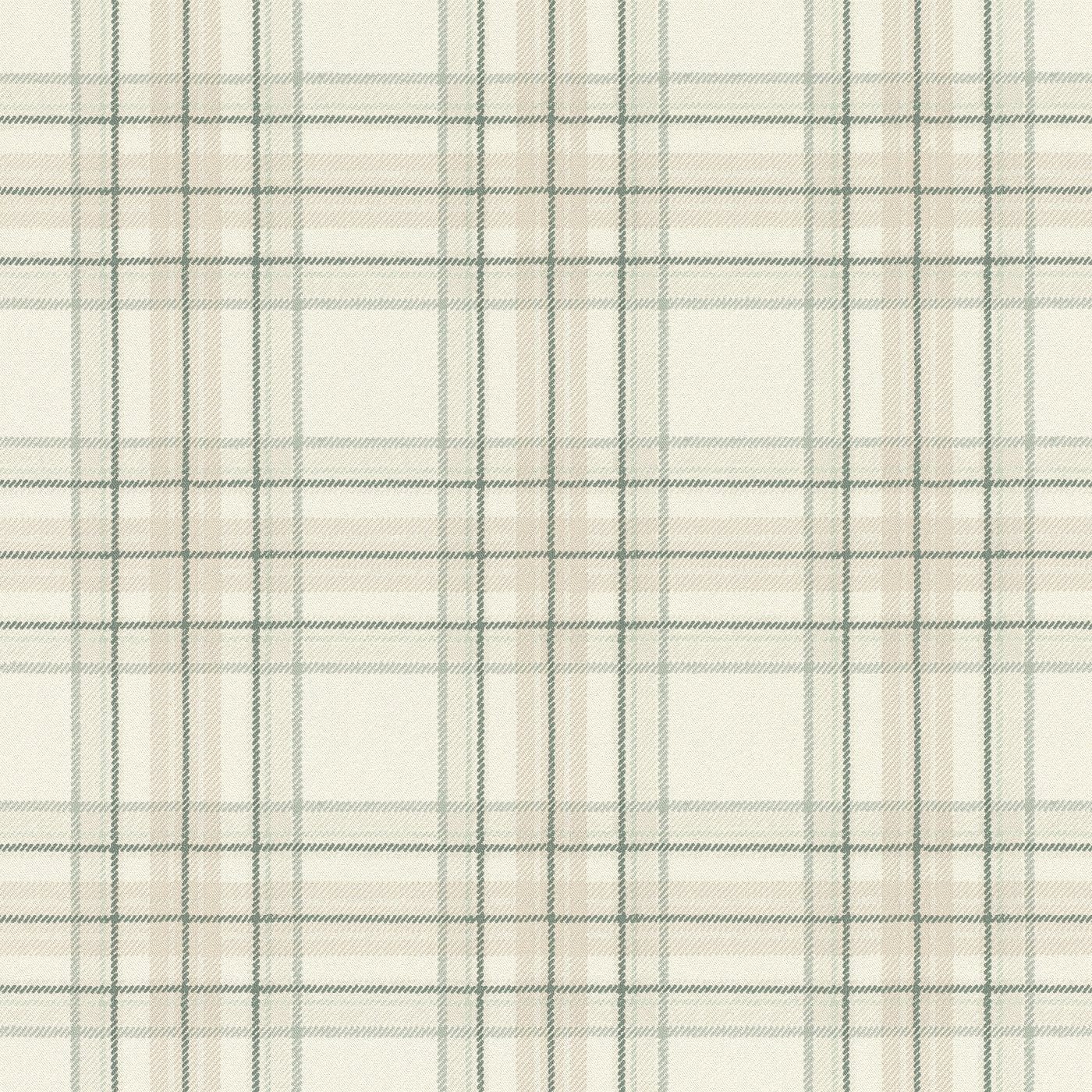 Tapetes ar tartāna rakstu, krēmkrāsas un zaļā kombinācijā, RASCH, 537437, Curiosity