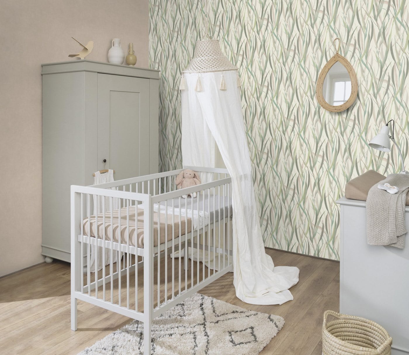 Tekstila tekstūras tapetes, bēšīgi pelēkā krāsā, RASCH, 330021, Paraiso