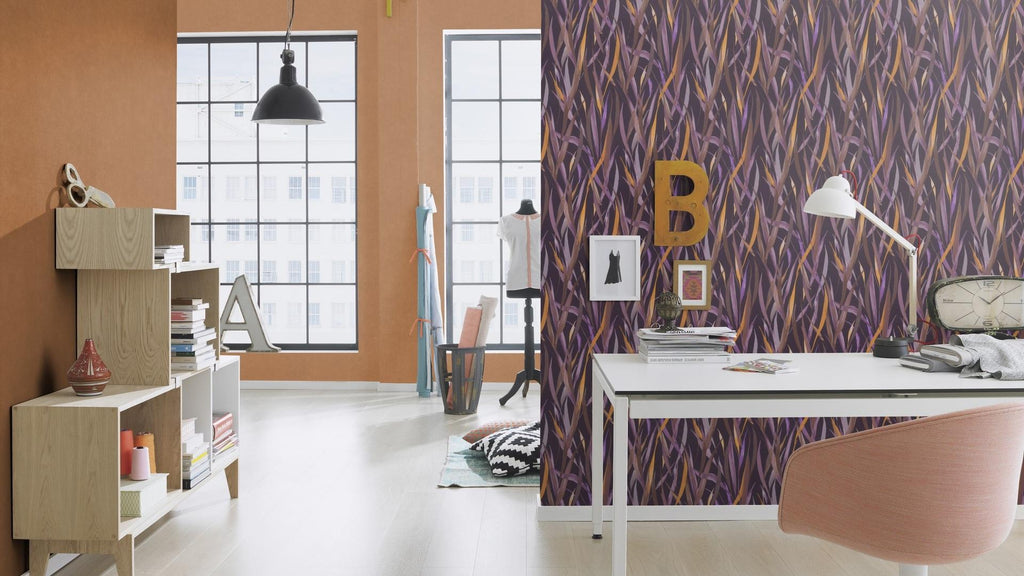 Tekstila tekstūras tapetes, brūnā krāsā, RASCH, 330144, Paraiso