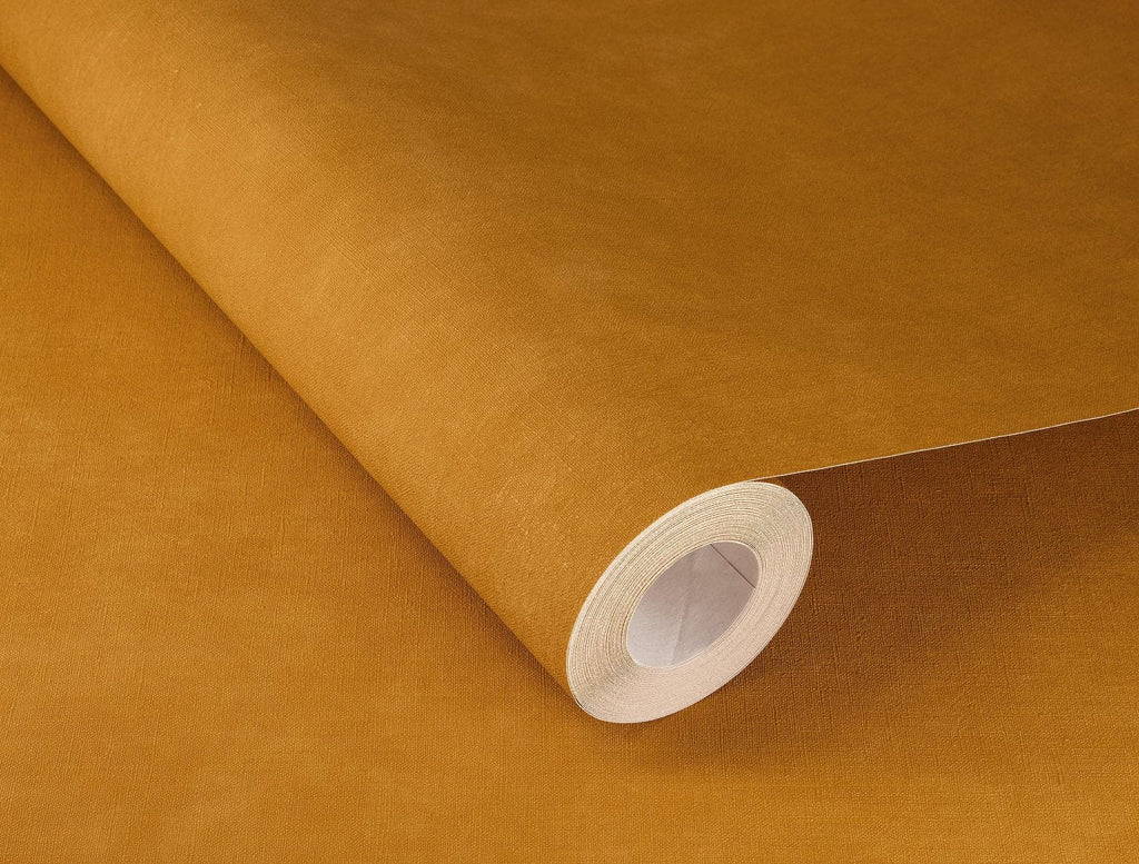 Tekstila tekstūras tapetes, dzeltenbrūnā krāsā, RASCH, 330137, Paraiso