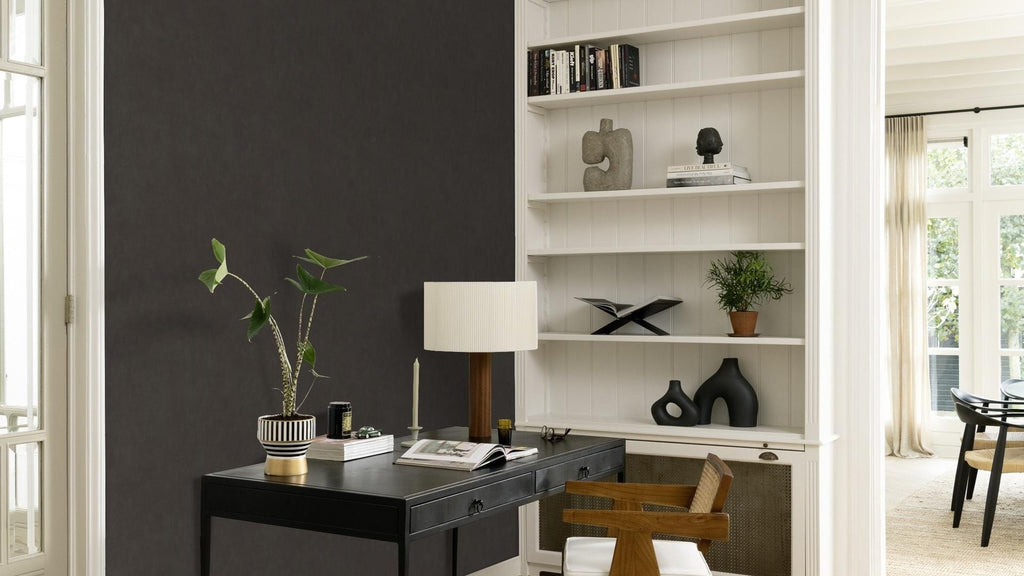 Tekstila tekstūras tapetes, melnā krāsā, RASCH, 330151, Paraiso