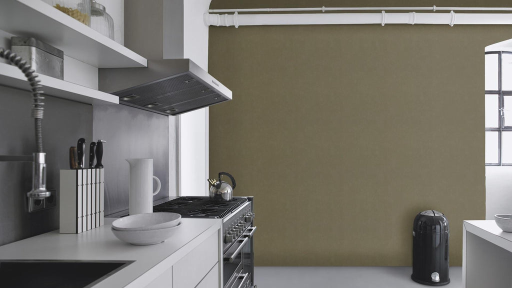 Tekstila tekstūras tapetes, olīvzaļā krāsā, RASCH, 330120, Paraiso