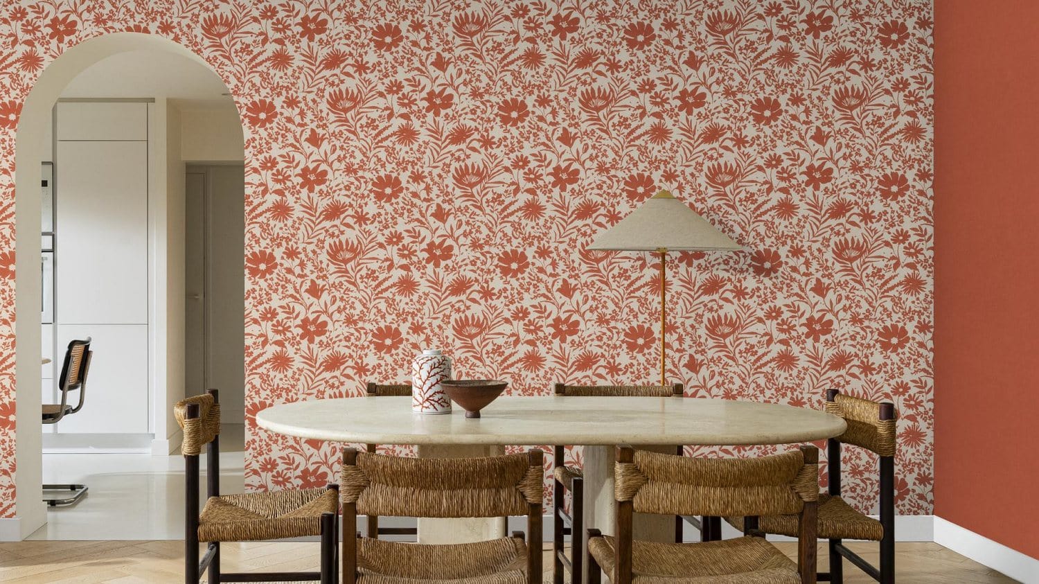 Tekstila tekstūras tapetes, sarkanā krāsā, RASCH, 330113, Paraiso