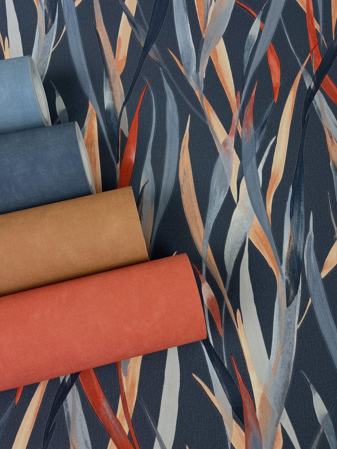 Tekstila tekstūras tapetes, tumši zilā krāsā, RASCH, 330106, Paraiso