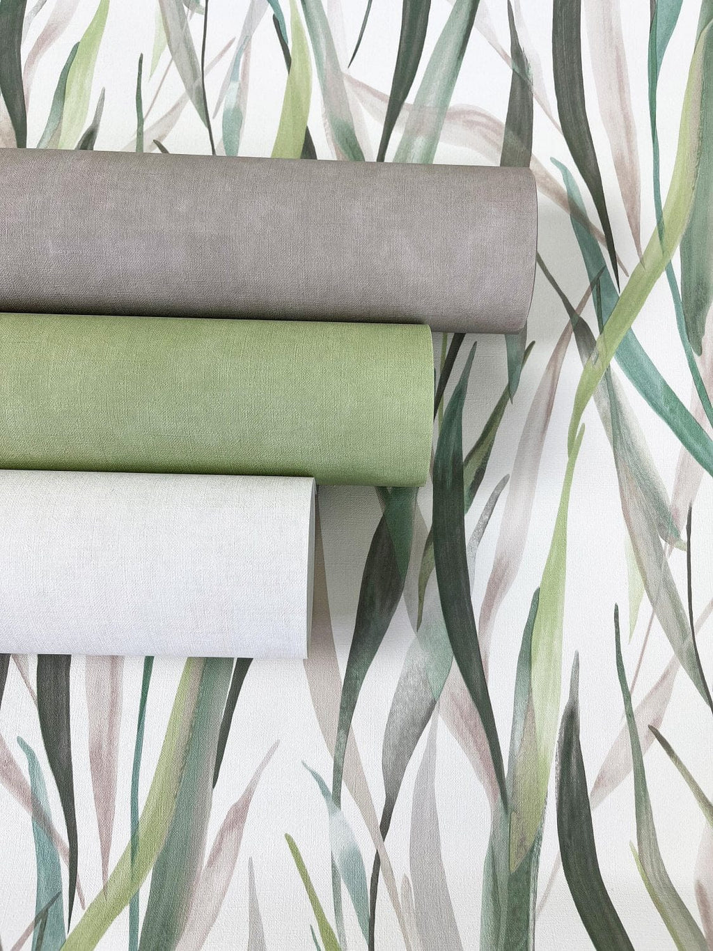 Tekstila tekstūras tapetes, zaļā krāsā, RASCH, 330052, Paraiso