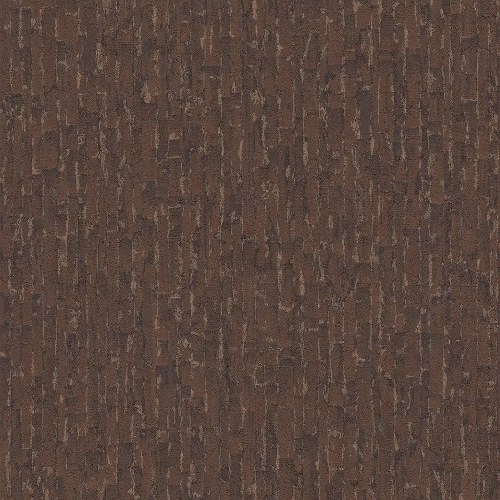 Bronzīgi brūnas tapetes ar smalku tekstilu atgādinošu izskatu - guļamistabas interjerā