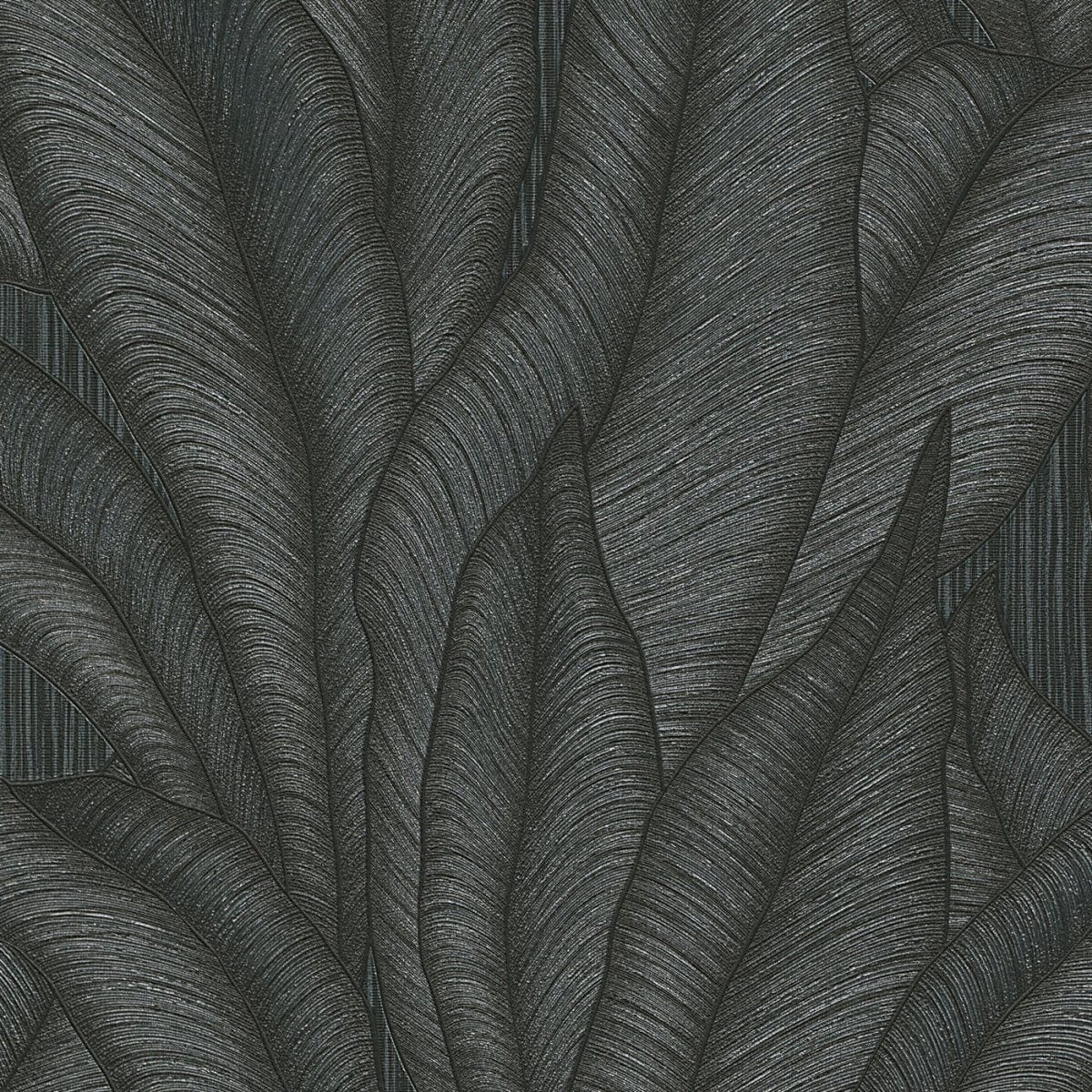 Tropu stila tapetes ar melnu lapu rakstu, izteiksmīgai telpai, 3751473, skats interjerā 5