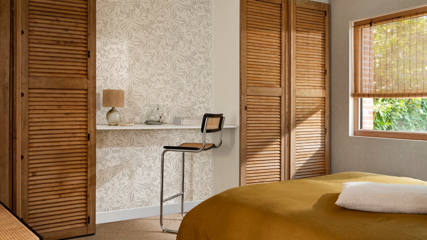 Tropisko lapu tapetes uz tekstila faktūras, bēšā krāsā, RASCH, 330311, Paraiso