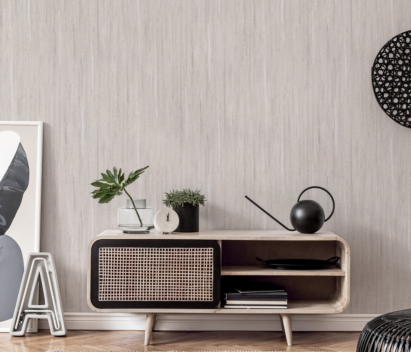 Strukturētas matētas tapetes pelēkbrūnā tonī siltai un mājīgai sienu apdarei, 3740056, galerija 2