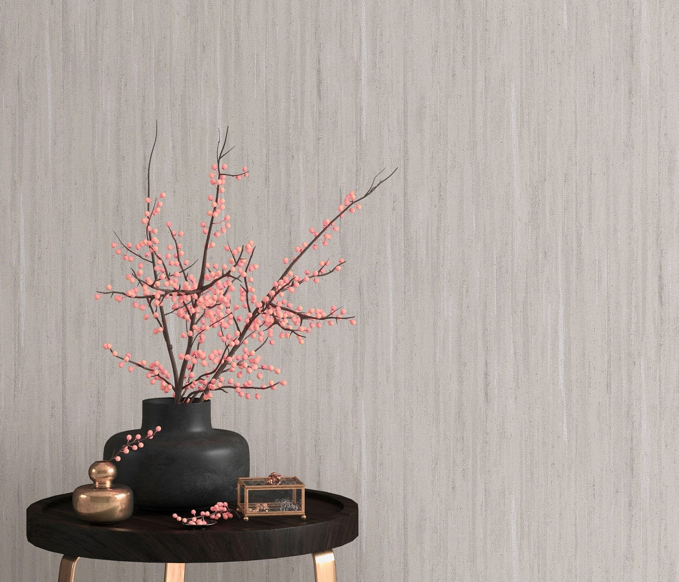 Strukturētas matētas tapetes pelēkbrūnā tonī siltai un mājīgai sienu apdarei, 3740056, galerija 3