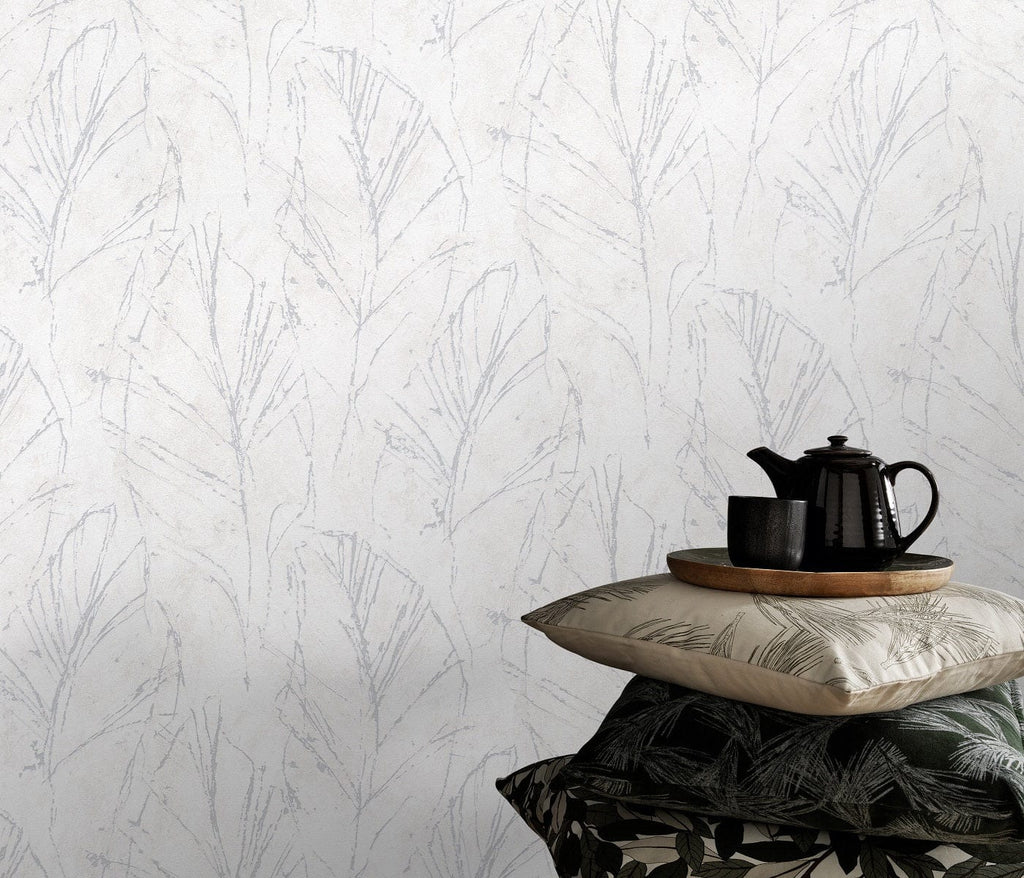 Gaiši pelēkas tapetes ar vieglu dabas motīvu gaisīgam un dabiskam izskatam, 3737703, showroom 3
