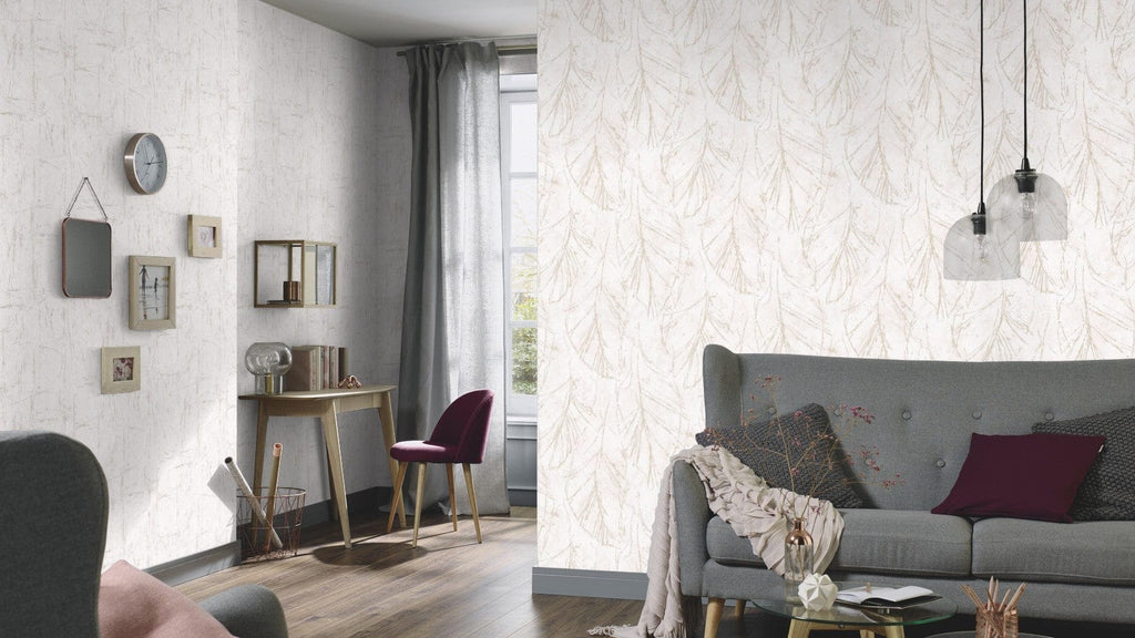 Krēmkrāsas dabas motīva tapetes maigam un nomierinošam interjeram, 3737646, showroom 6