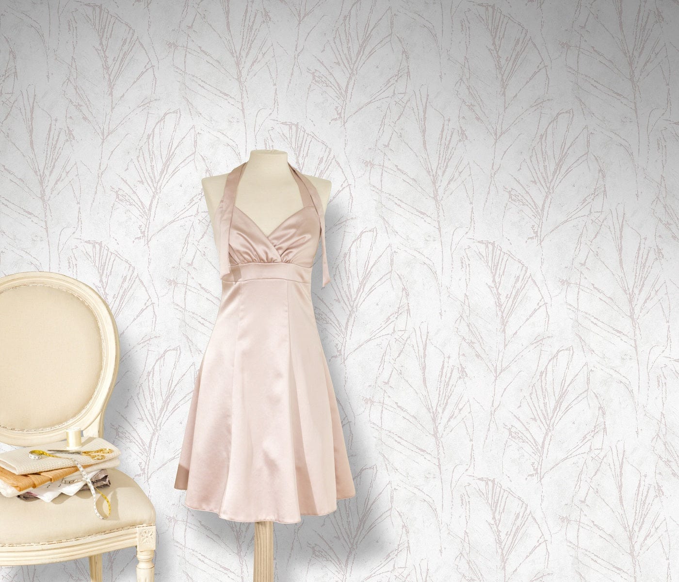 Dabas iedvesmotas tapetes pelēkos un rozā toņos modernam dizainam, 3737651, showroom 2