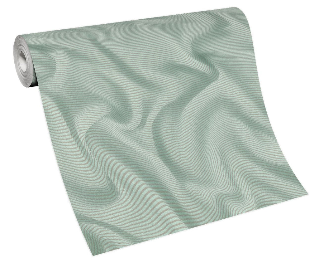 Tirkīza krāsas tapetes ar spīdīgu 3D efektu un dekoratīviem viļņu rakstiem, 3707176, gaumīgs interjers 5