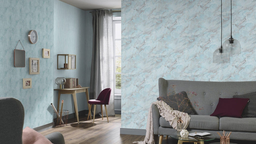 Tirkīza marmora raksta tapetes svaigumam un izteiksmīgai sienu apdarei, 3737212, galerija 6