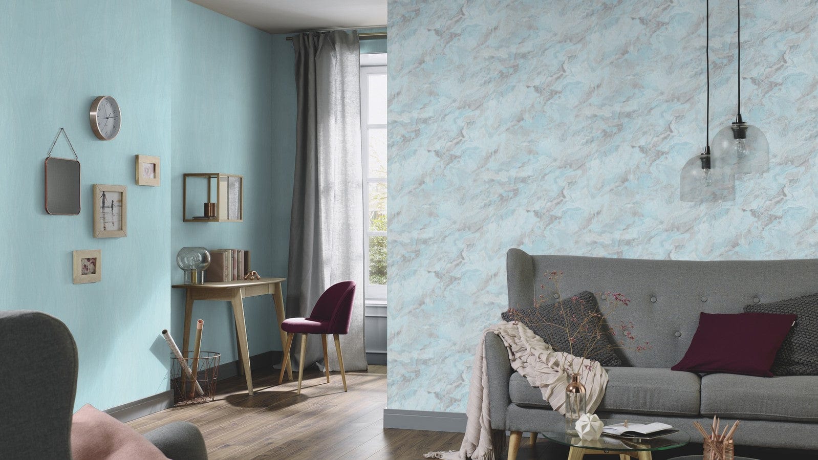 Tirkīza marmora raksta tapetes svaigumam un izteiksmīgai sienu apdarei, 3737212, galerija 7