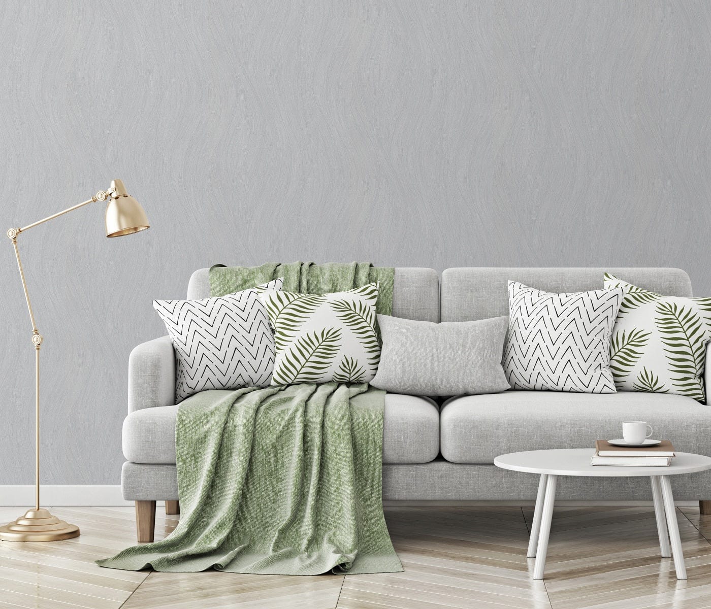 Pelēkas viļņveida tapetes modernam un stilīgam interjeram, 3737063, galerija 3