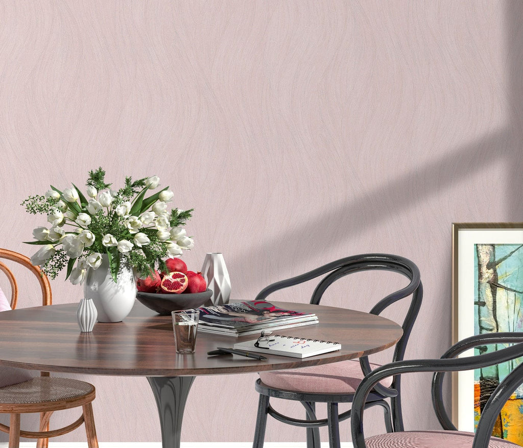 Rozā viļņveida tapetes romantiskai un modernai sienu apdarei, 3737031, galerija 3