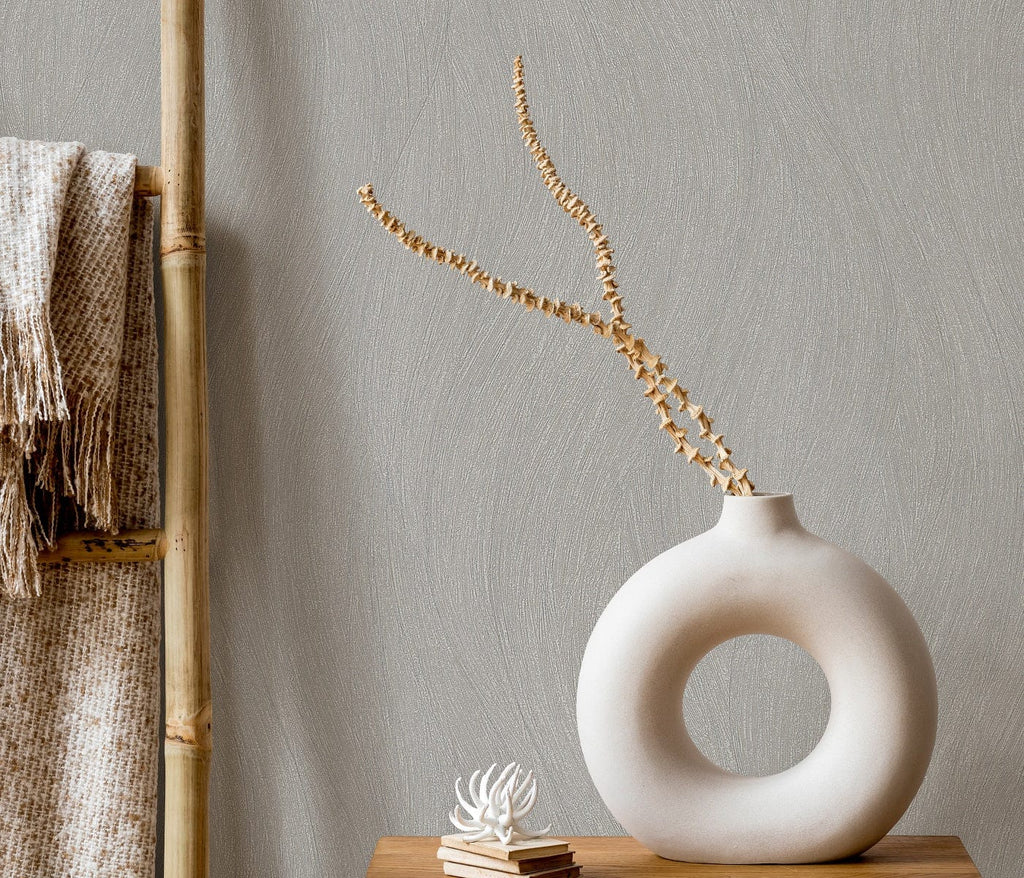 Tumši pelēkas tapetes ar viļņotu efektu stilīgai un greznai atmosfērai, 3737037, galerija 2