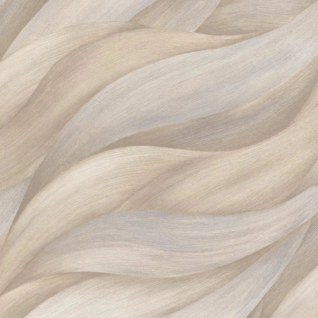 Taupe un bēšas viļņveida tapetes – stilīgs sienas dizains modernām telpām  