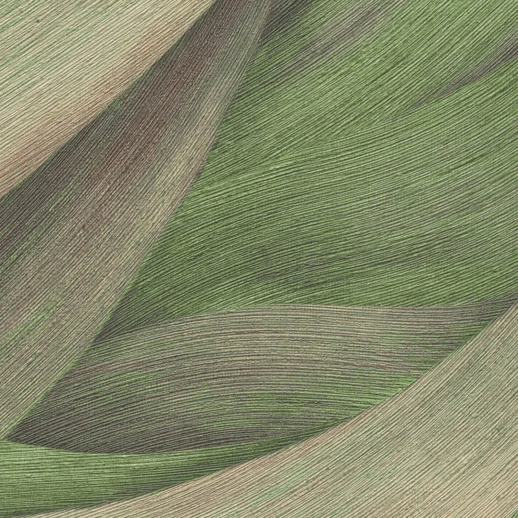 Zaļas viļņveida tapetes – dabisks un atsvaidzinošs interjera akcents  