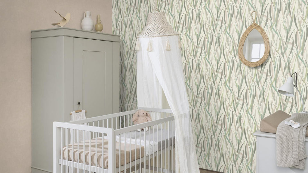 Tapetes ar dabisku rakstu, zaļos toņos, RASCH, 330212, Paraiso