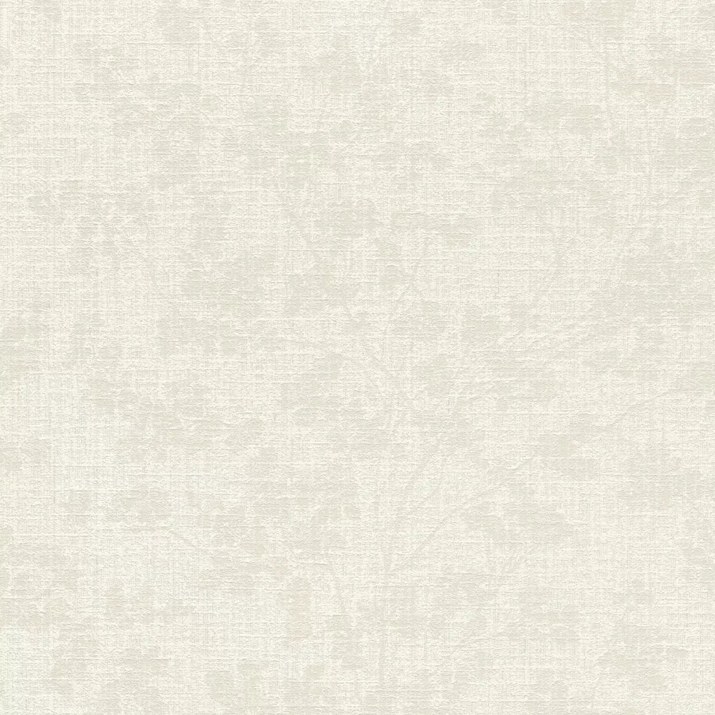 Baltas tapetes RASCH ar tekstila virsmu un smalkiem zariņiem, maigs spīdums, 653854, Welcome home