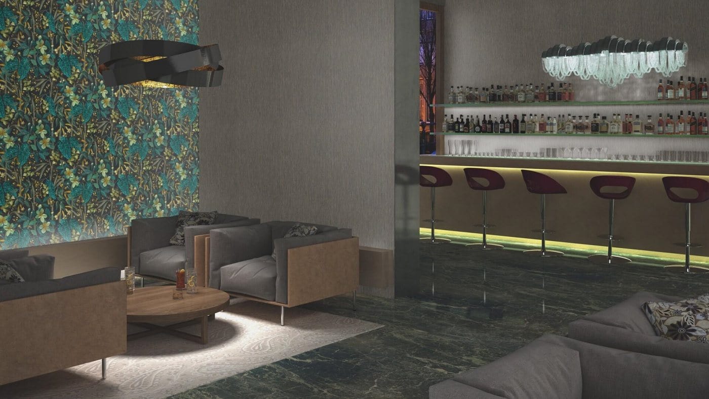 Tapetes ar ziedu un lapu rakstu, zaļā un melnā krāsā, RASCH, 538243, Curiosity