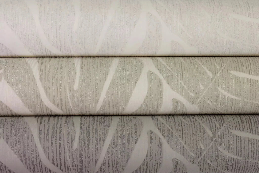 Flizelīna tapetes RASCH krēmīgi baltā krāsā ar tropiskām lapām, 653144, Welcome home