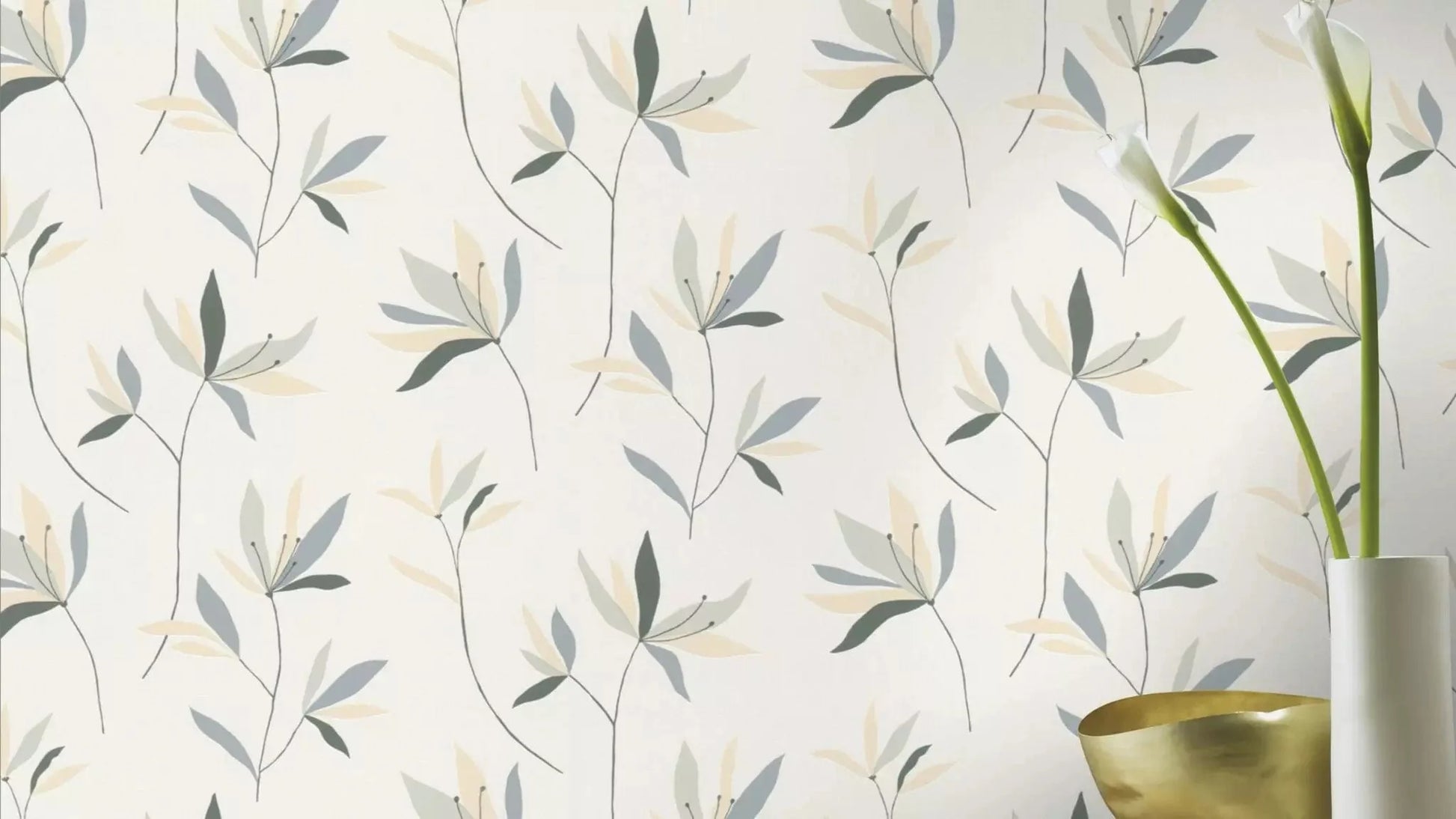 Strukturētas tapetes RASCH ar lapām, krēmkrāsā, 634075, Color Your Life