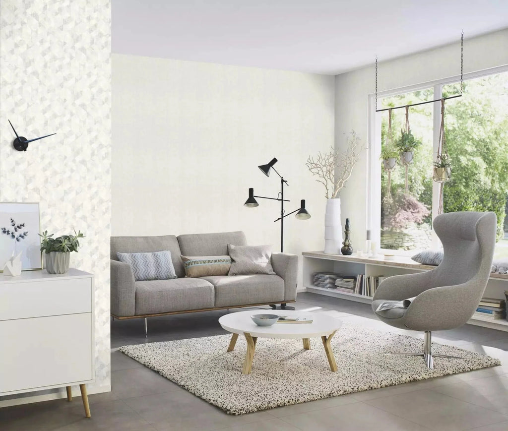 Tapetes ar ģeometrisku rakstu, RASCH, pelēkas, 654219, Welcome home