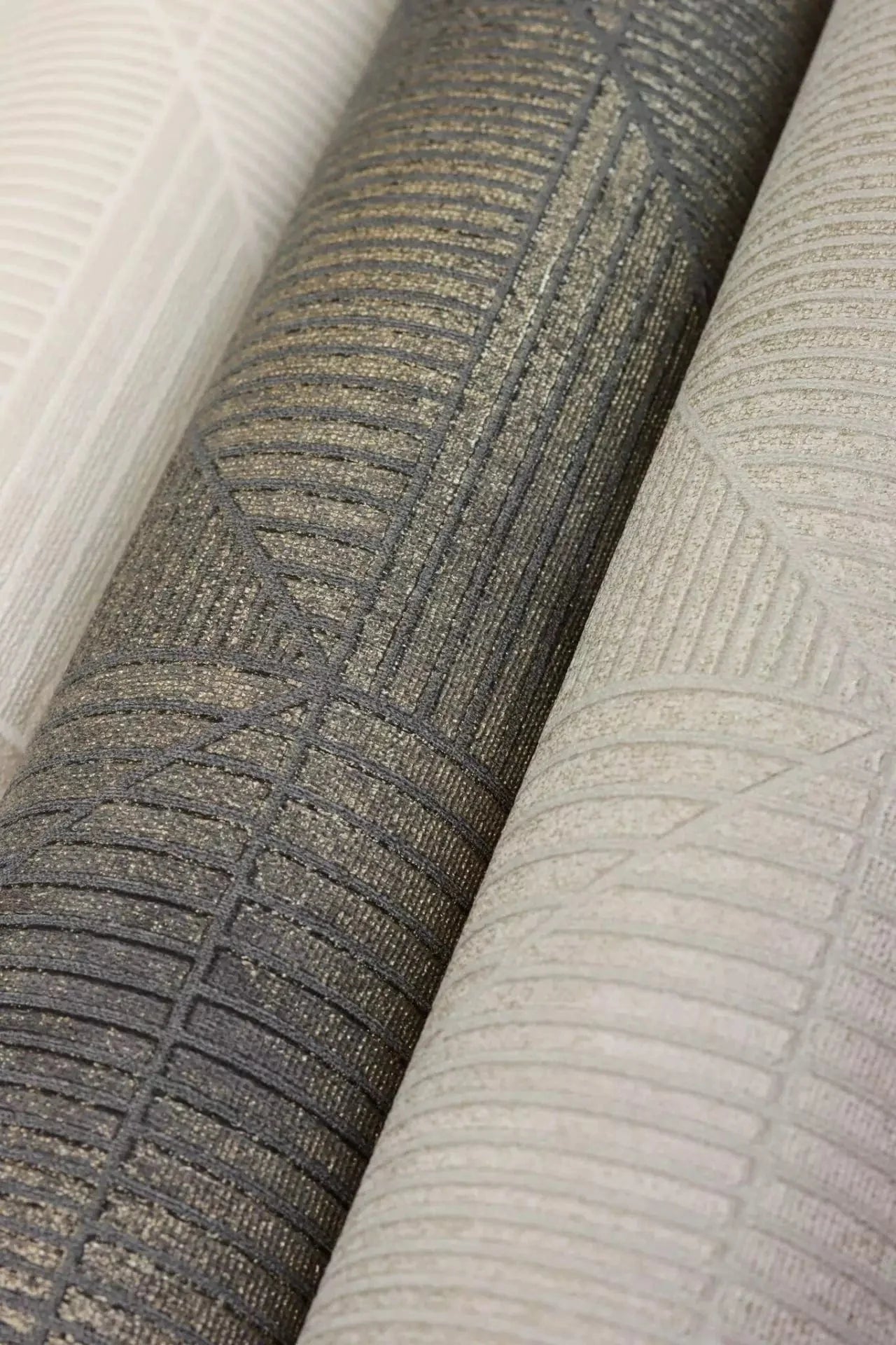 Tapetes ar ģeometrisku rakstu,RASCH, maigs spīdums, taupe, 653939, Welcome home