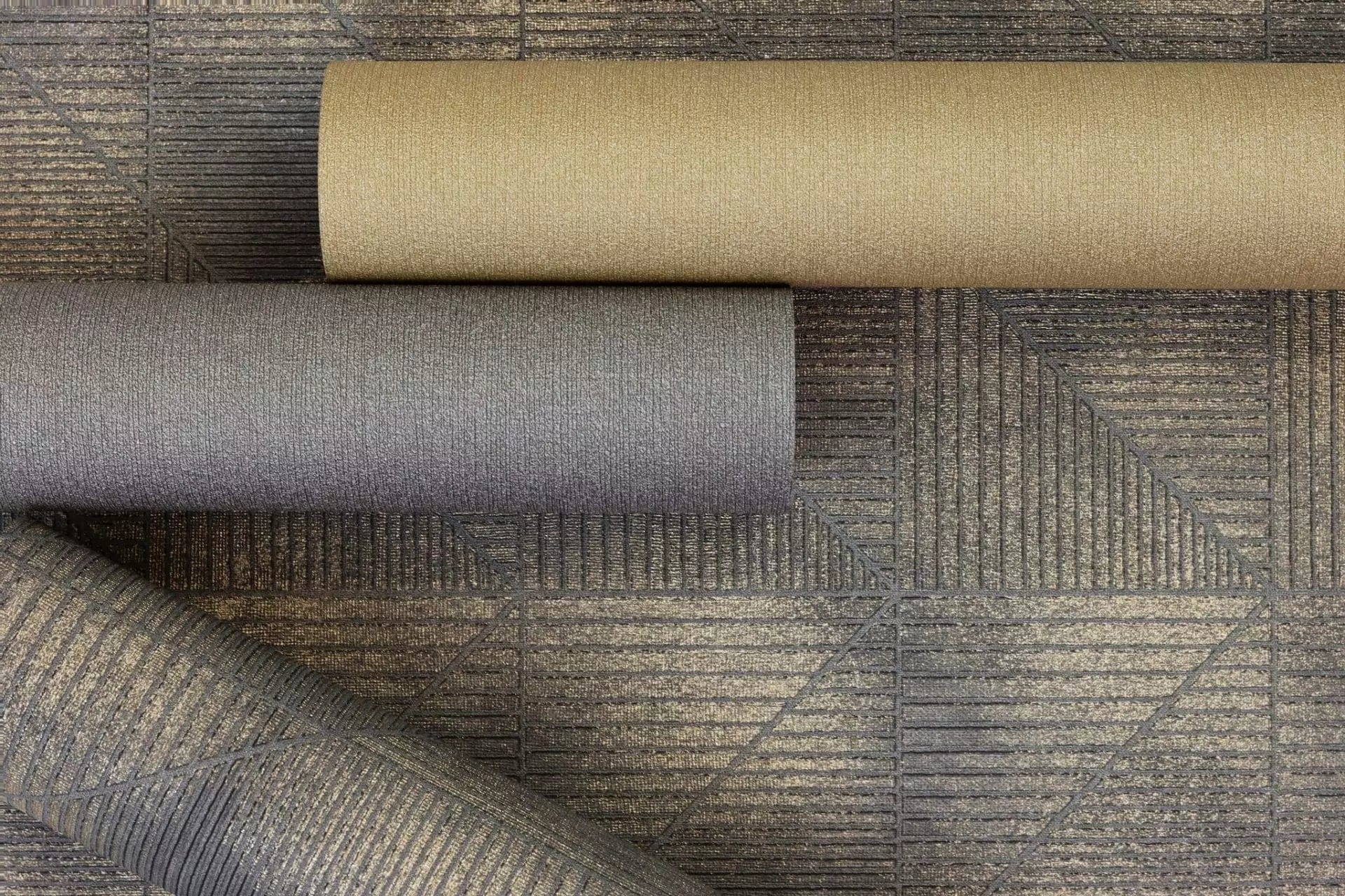 Tapetes ar ģeometrisku rakstu,RASCH, maigs spīdums, tumši pelēkā, 653946, Welcome home