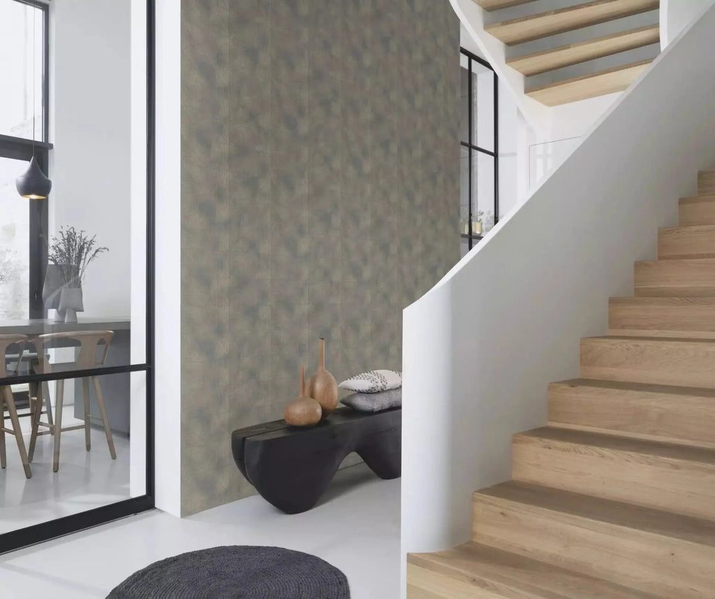 Tapetes ar ģeometrisku rakstu,RASCH, maigs spīdums, tumši pelēkā, 653946, Welcome home