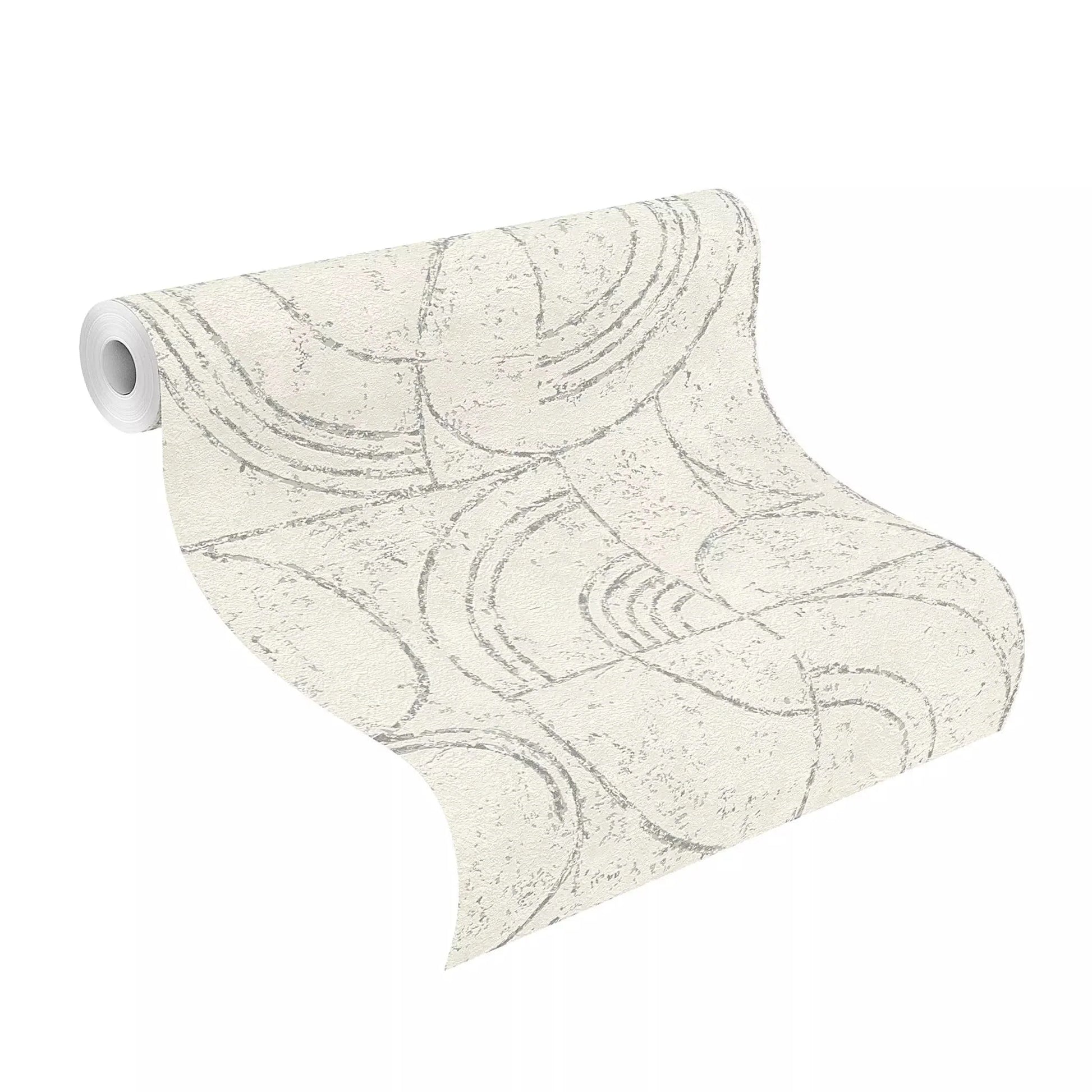 Flizelīna tapetes RASCH gaiši pelēkā krāsā ar grafisku dizainu, 653618, Welcome home