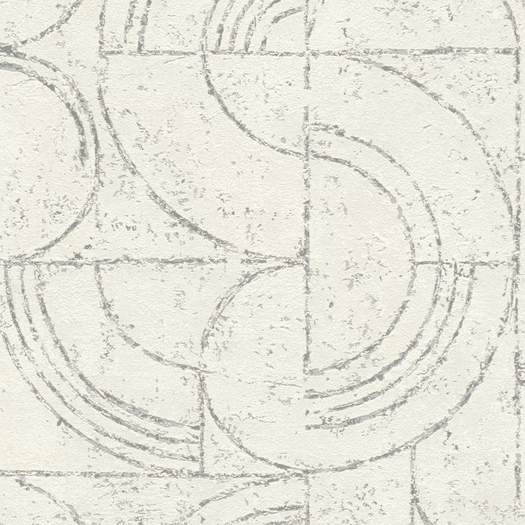 Flizelīna tapetes RASCH gaiši pelēkā krāsā ar grafisku dizainu, 653618, Welcome home