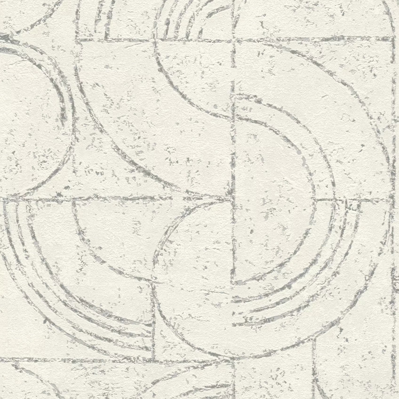 Flizelīna tapetes RASCH gaiši pelēkā krāsā ar grafisku dizainu, 653618, Welcome home